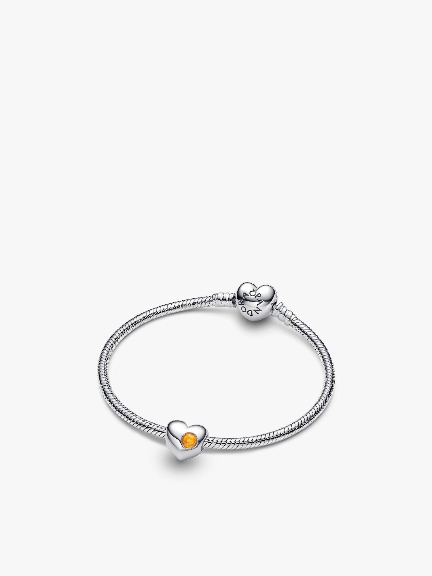 Engravable November Heart Bracelet and Charm Gift Set