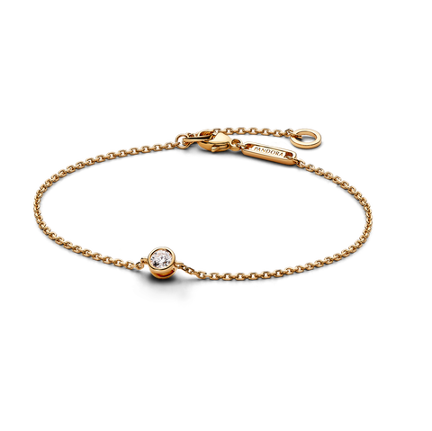 Pandora Era Bezel 14k Gold Lab-grown Diamond Chain Bracelet