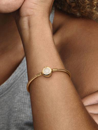 Sparkling Crown O Snake Chain Bracelet