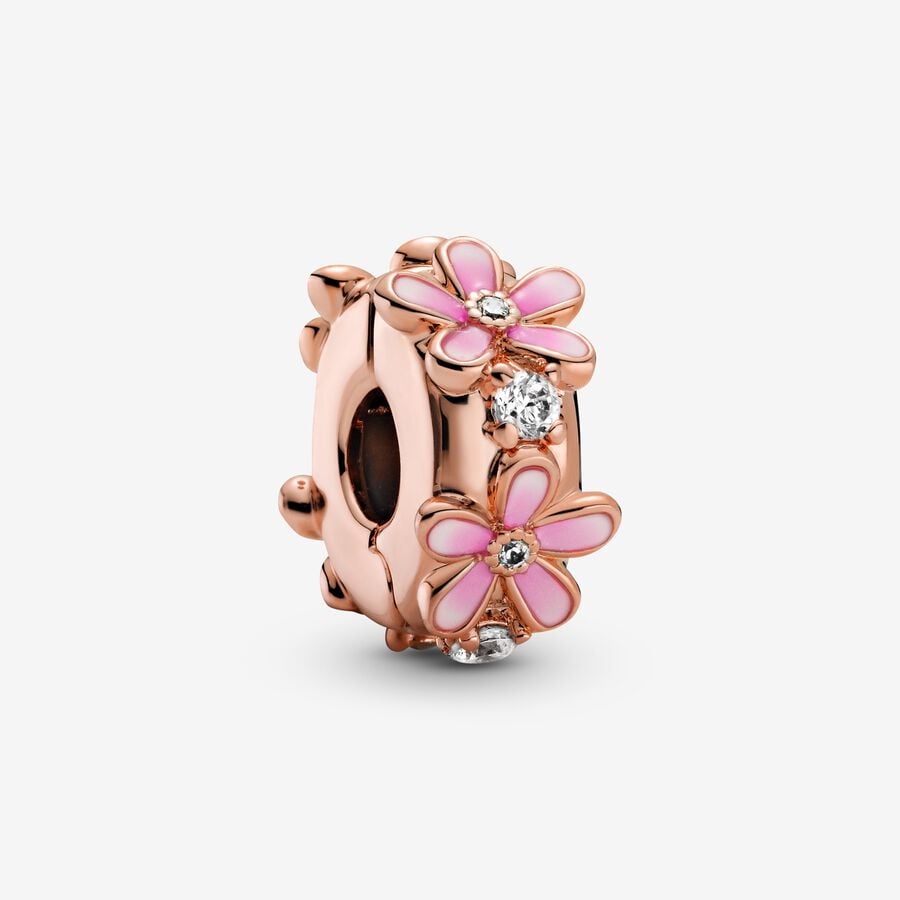 Pink Daisy Spacer Clip Charm image number 0