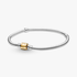 Pandora Moments 14k Gold Two-tone Barrel Clasp Snake Chain Bracelet Pandora Moments 14k Gold Two-tone Barrel Clasp Snake Chain Bracelet