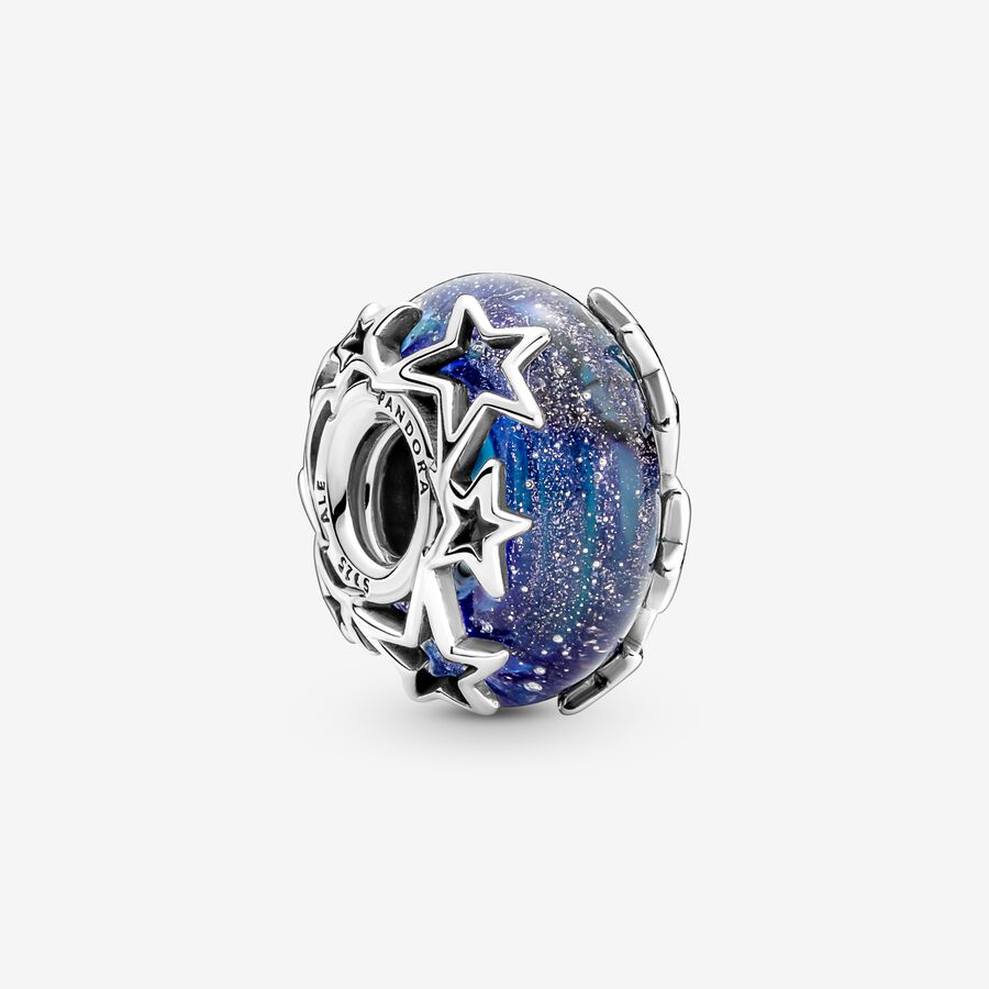 Galaxy Blue & Star Murano Charm image number 0