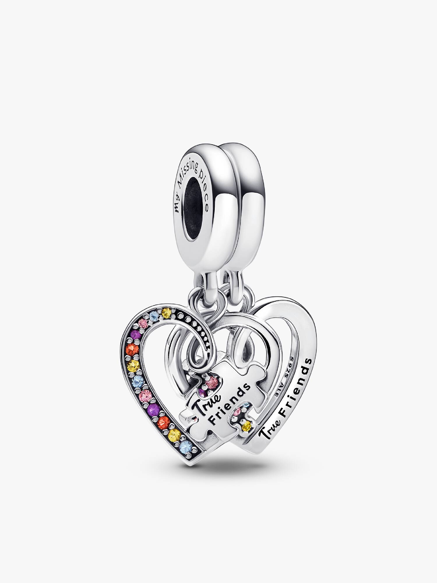 Puzzle Piece Hearts Splittable Friendship Dangle Charm