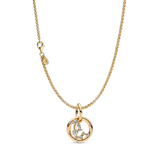 14K Gold Plated Aquarius Zodiac Necklace