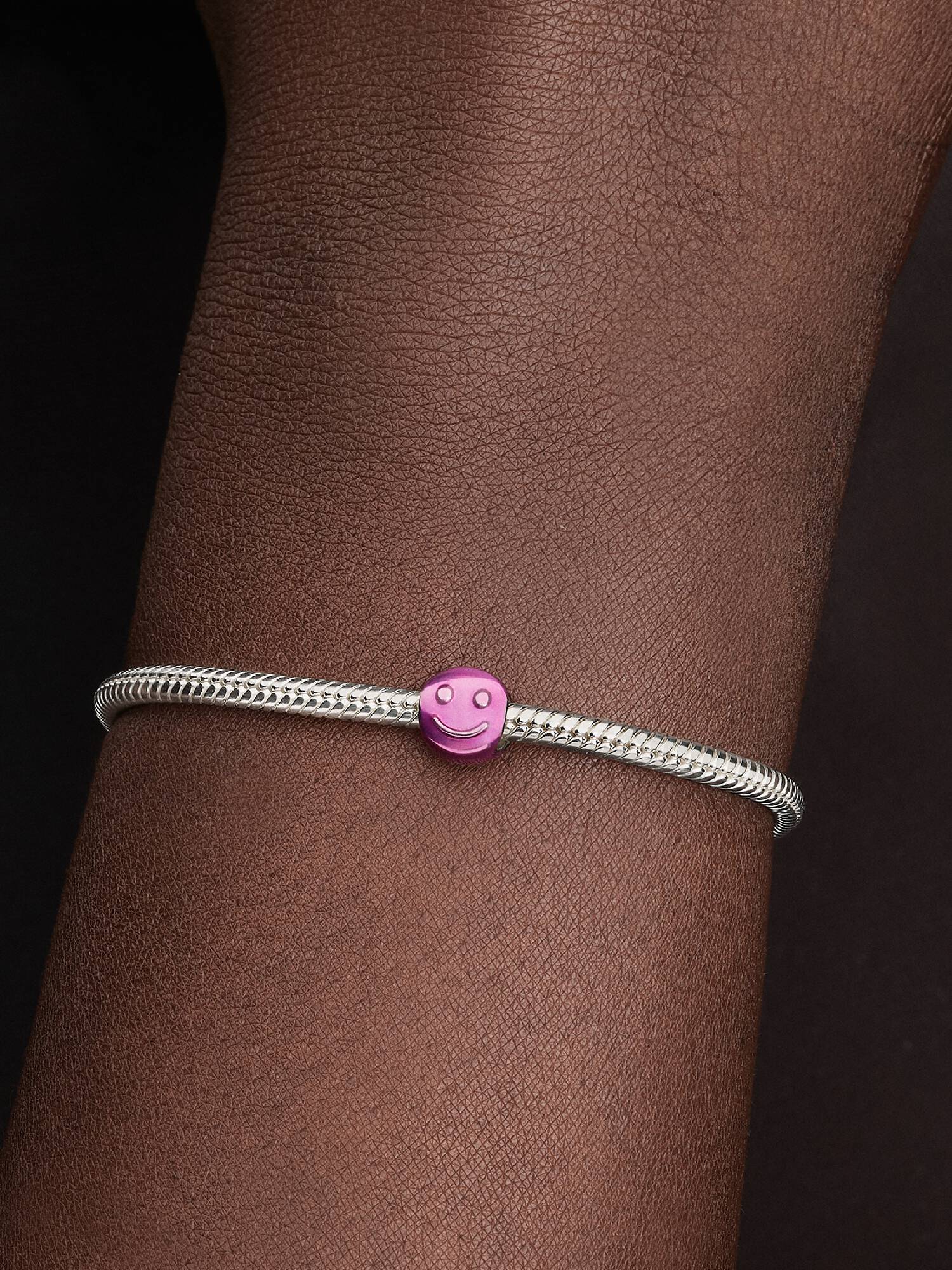 Pink Happy Face Mini Charm