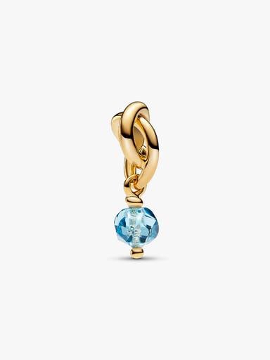 March Birthstone Eternity Circle Dangle Charm