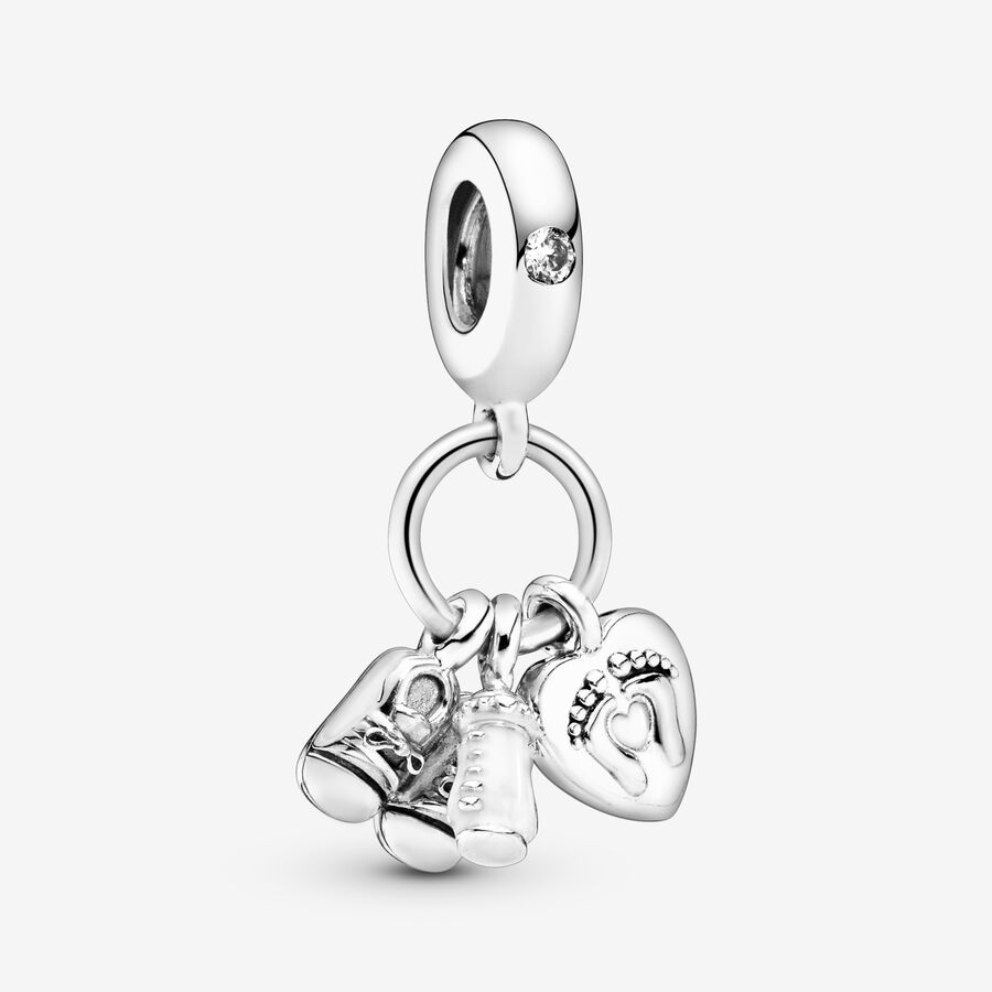 Baby Bottle & Shoes Dangle Charm image number 0