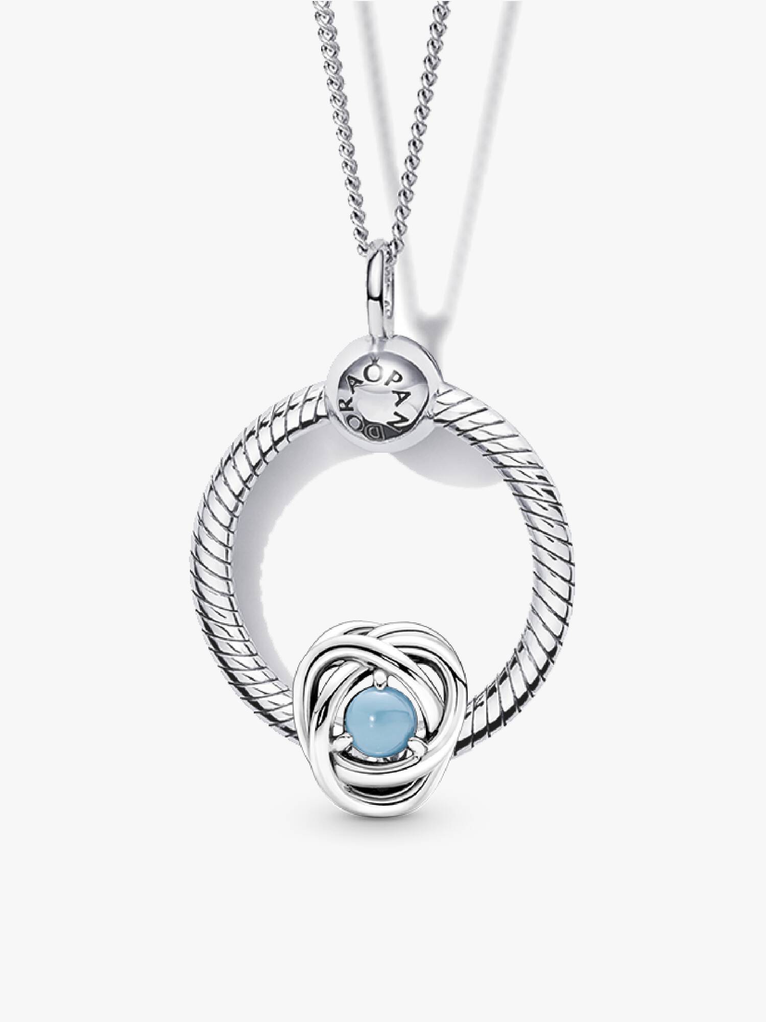 December Birthstone Eternity Circle O Pendant Set