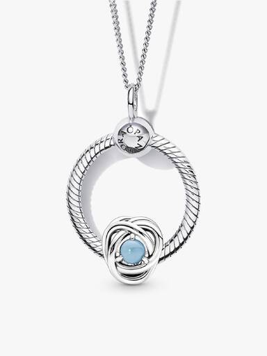 December Birthstone Eternity Circle O Pendant Set