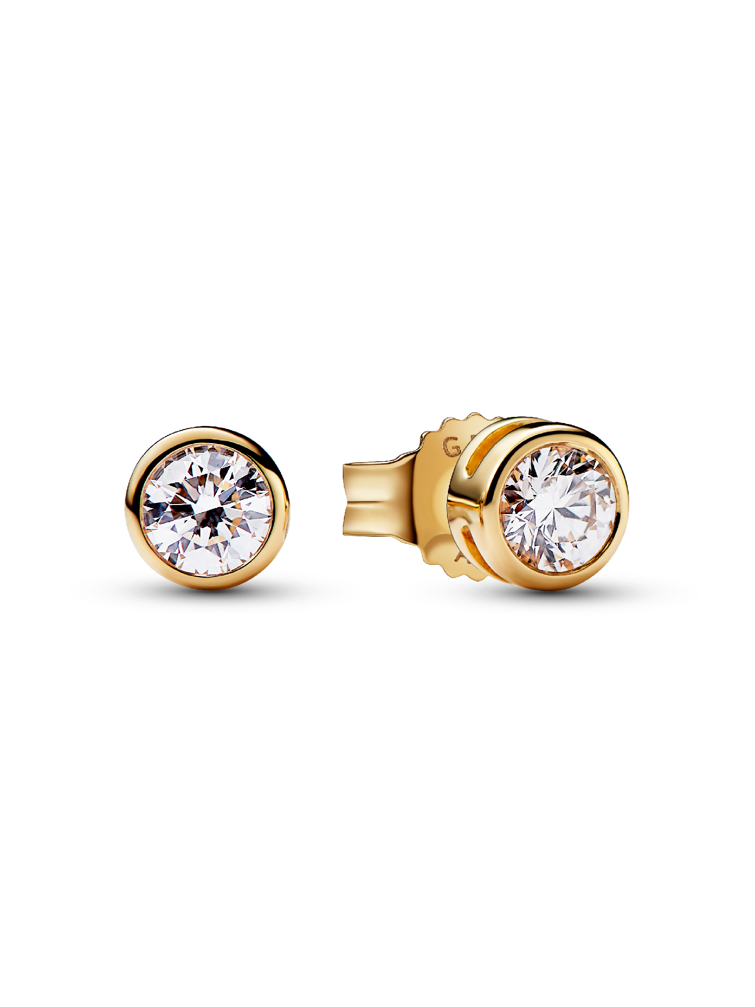 Pandora Era Bezel 14k Gold Lab-grown Diamond Earrings