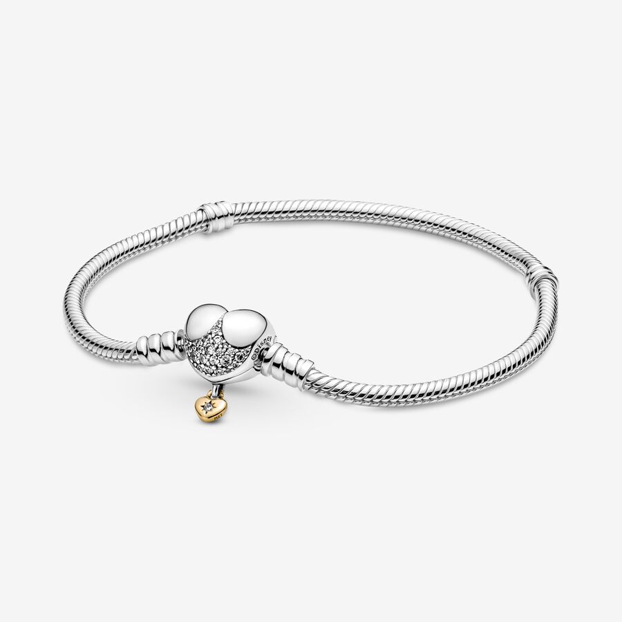 Disney Princess Pandora Moments Heart Snake Chain Bracelet image number 0