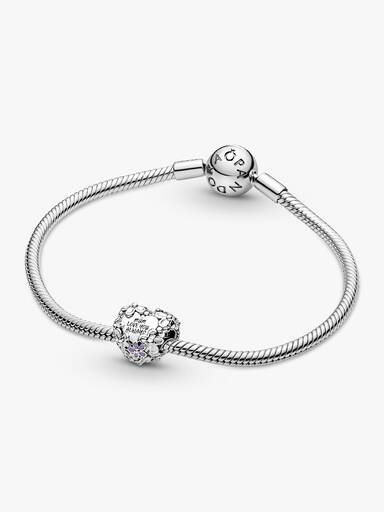 Mum Daisy Heart Charm