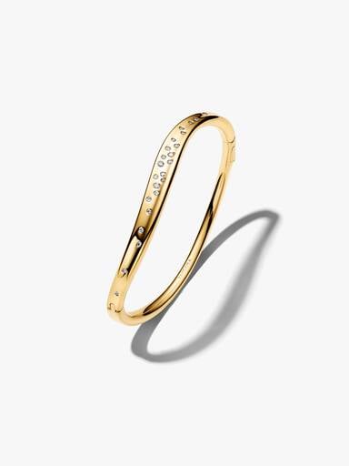 Organically Shaped Stone-Set Bangle
