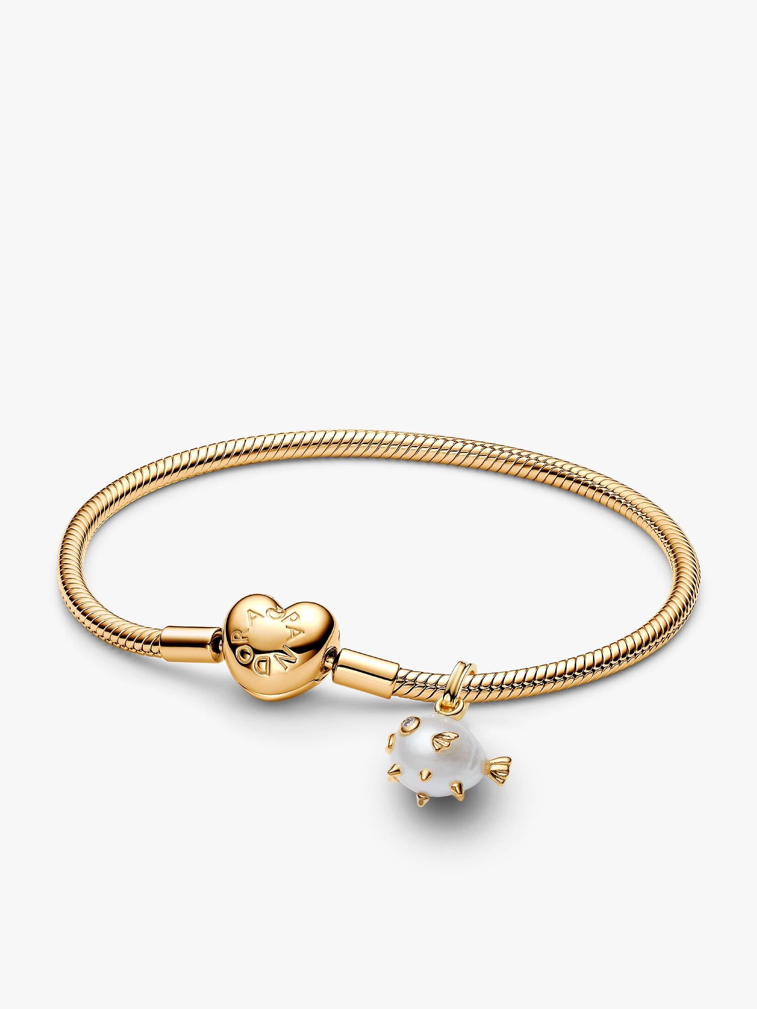 Baroque Pearl Puffy Fish Charm & Bracelet Set
