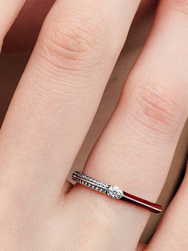 Pavé & Red Dual Ring