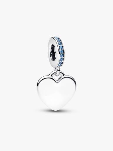 Heart Blue Stone Dangle Charm