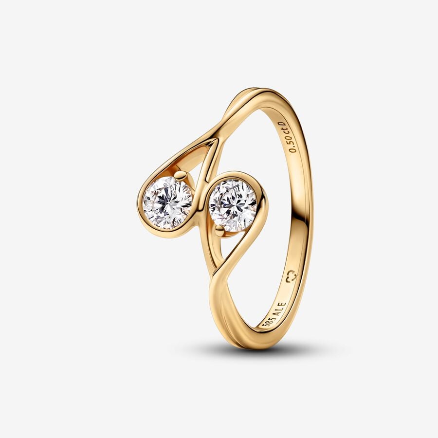 Pandora Infinite 14k Gold Double Lab-grown Diamond Ring image number 0