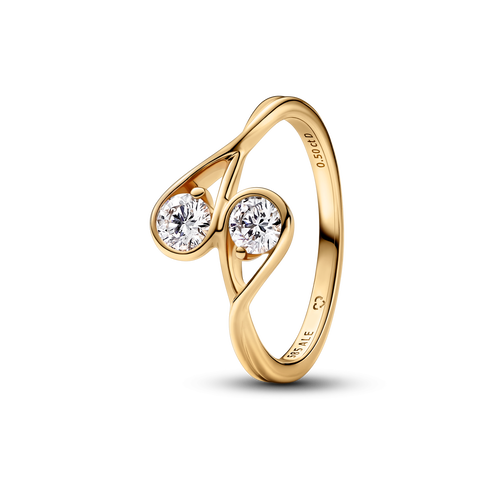 Pandora Infinite 14k Gold Double Lab-grown Diamond Ring