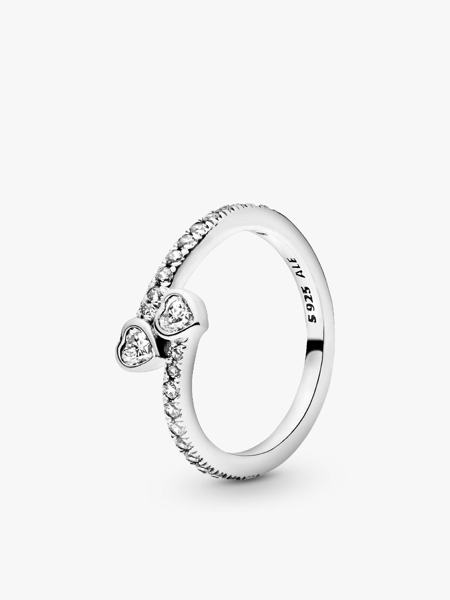 Two Sparkling Hearts Ring