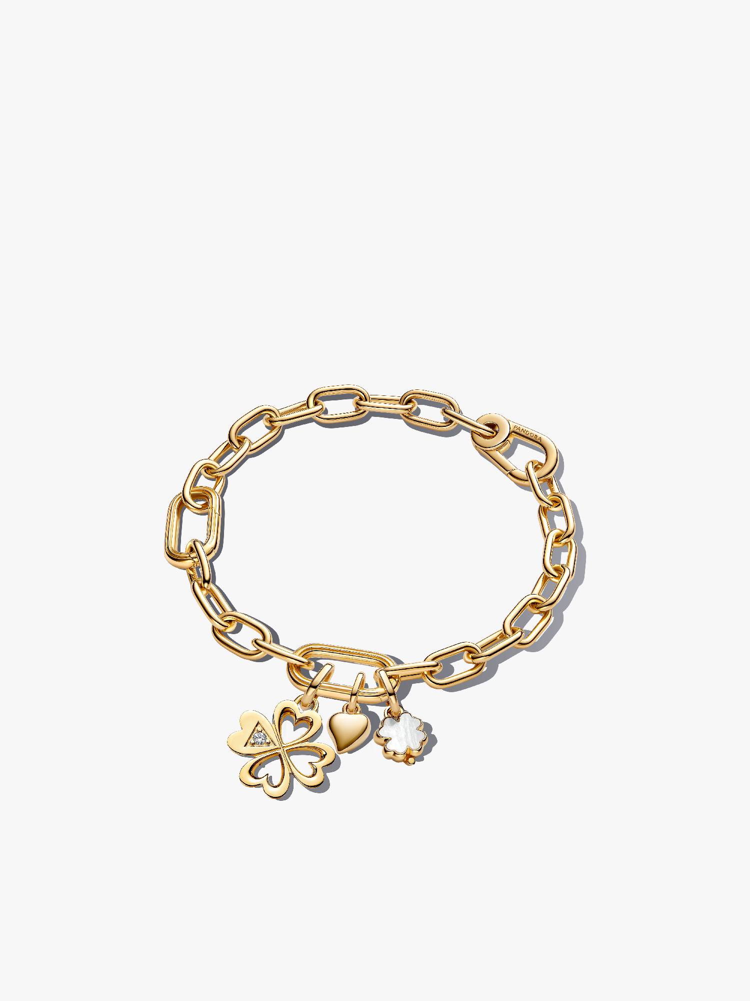 Heart & Lucky Clover Bracelet & Charms Gift Set