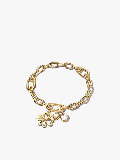 Heart & Lucky Clover Bracelet & Charms Gift Set