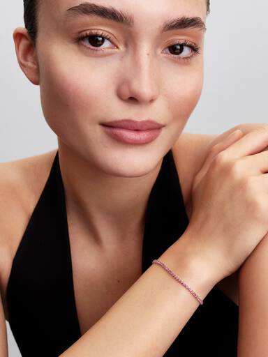 Pink Slim Tennis Bracelet