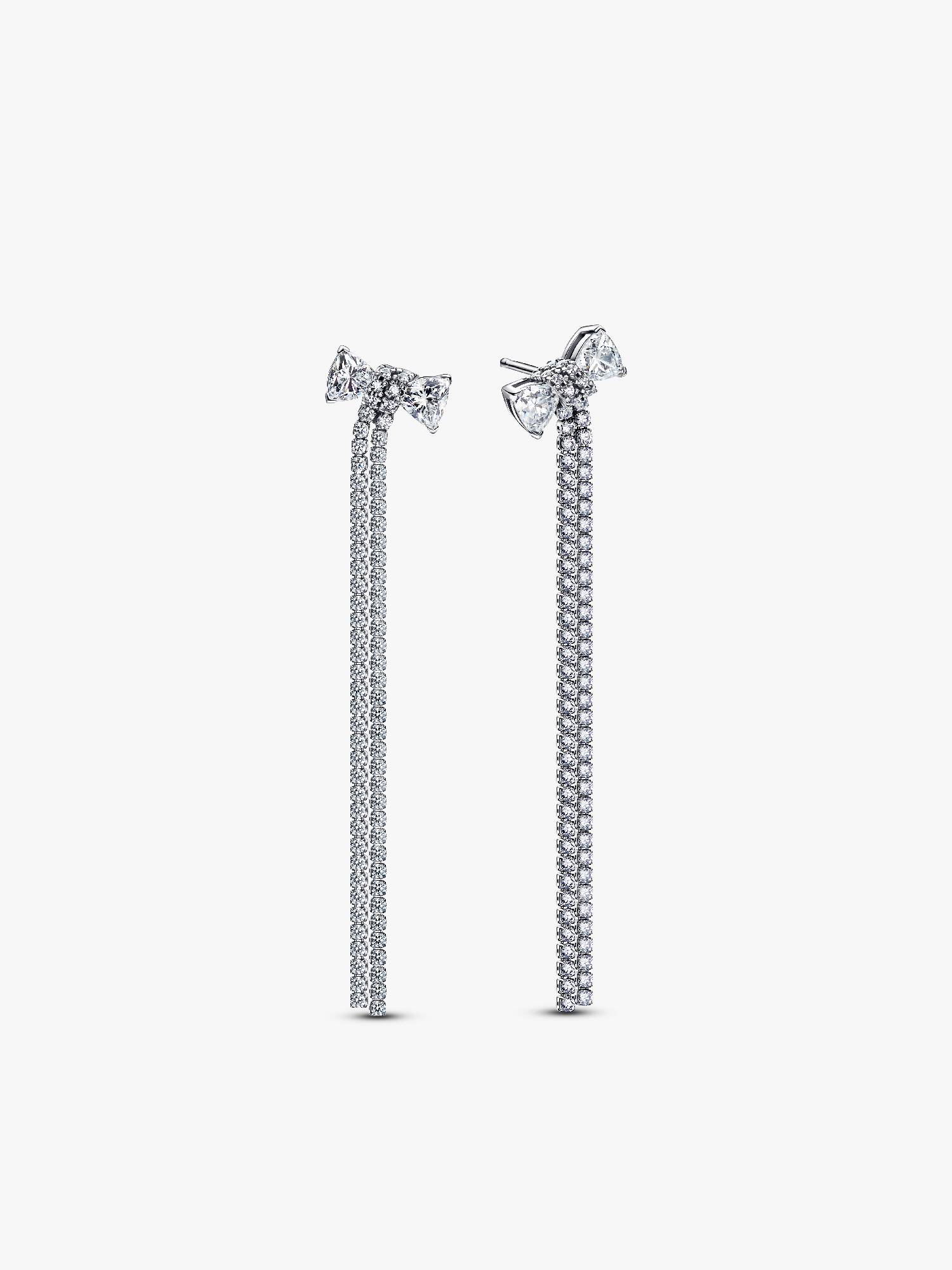 Pavé Bow Drop Earrings