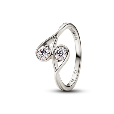 Pandora Infinite 14k White Gold Double Lab-grown Diamond Ring