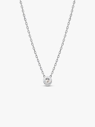 Pandora Era Bezel Sterling Silver Lab-grown Diamond Pendant Necklace
