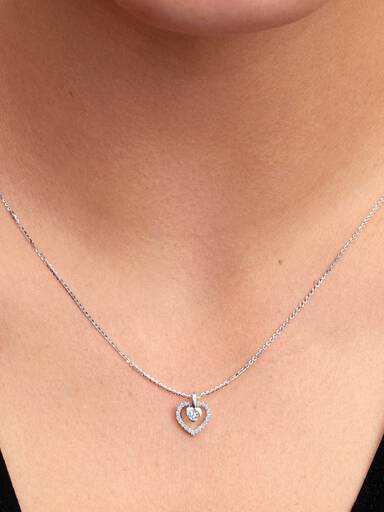 Pandora Talisman Sterling Silver Lab-Grown Diamond Heart Pendant Necklace