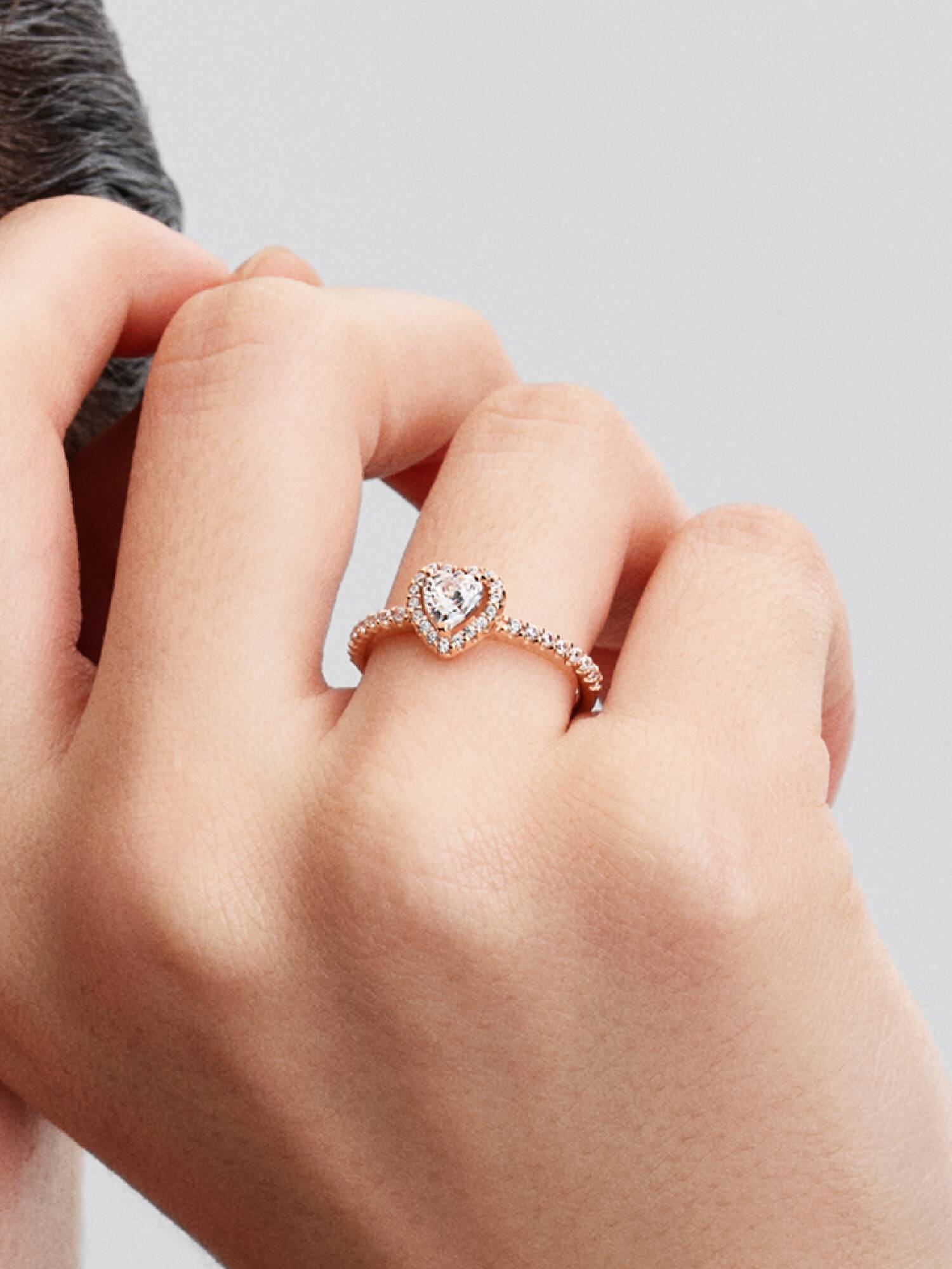 Sparkling Elevated Heart Ring