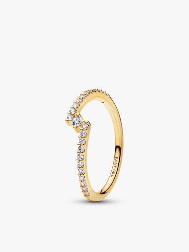 Gold Split Pavé Stackable Ring Set