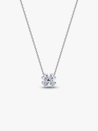 Sparkling Lucky Clover Pendant Necklace