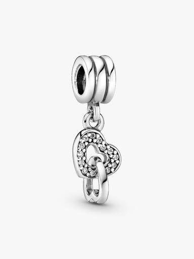 Interlocking Hearts Dangle Charm