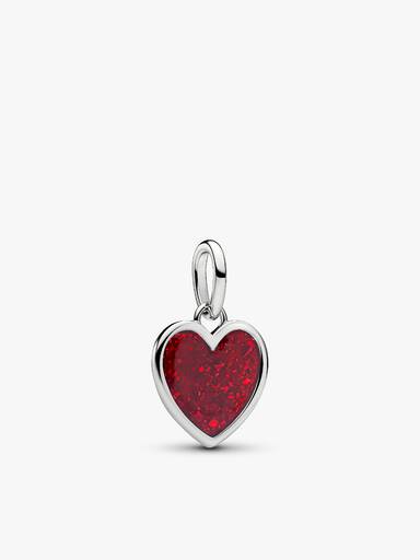 Engravable Red Heart Pendant Necklace