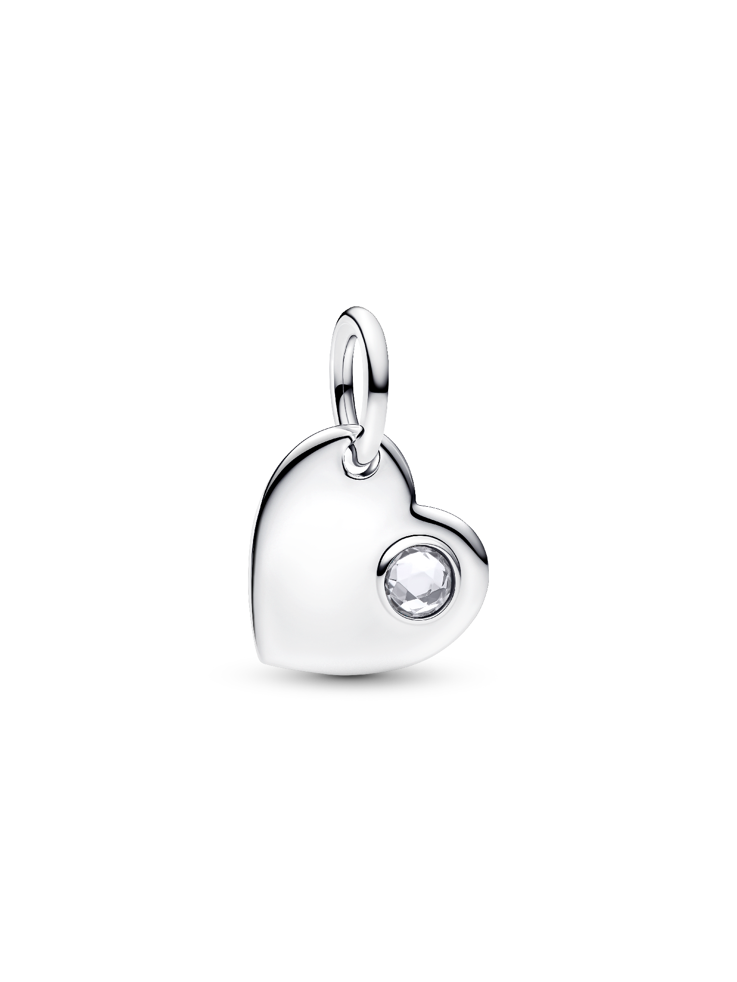April Heart Clear Stone Dangle Charm