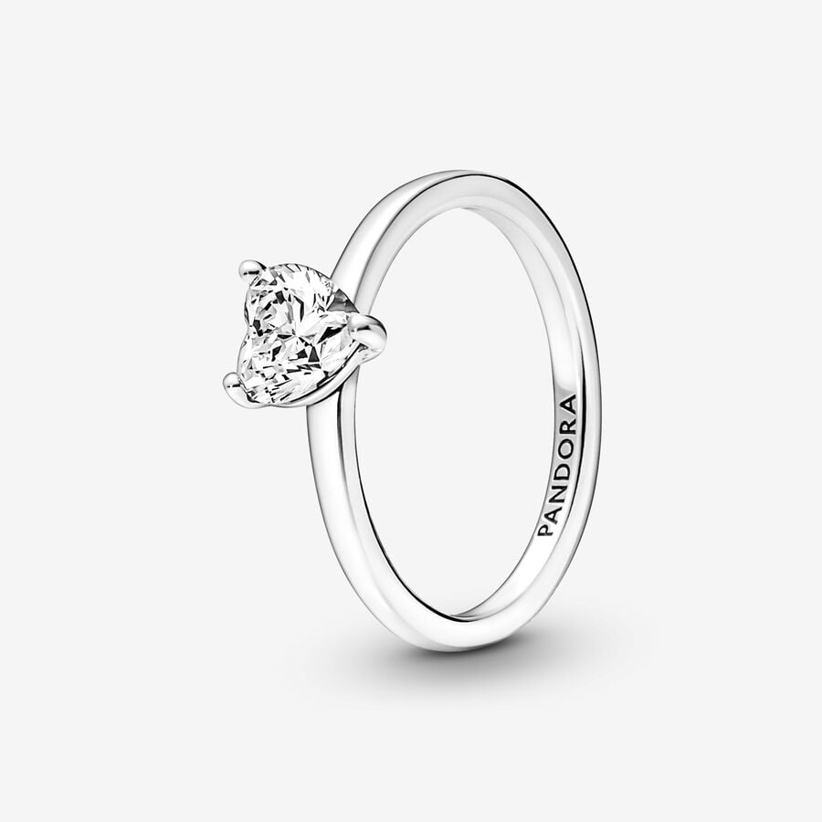 Sparkling Heart Solitaire Ring image number 0