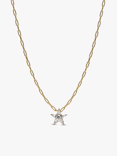 Gold-Plated Sparkling Stella Necklace & Earrings Gift Set