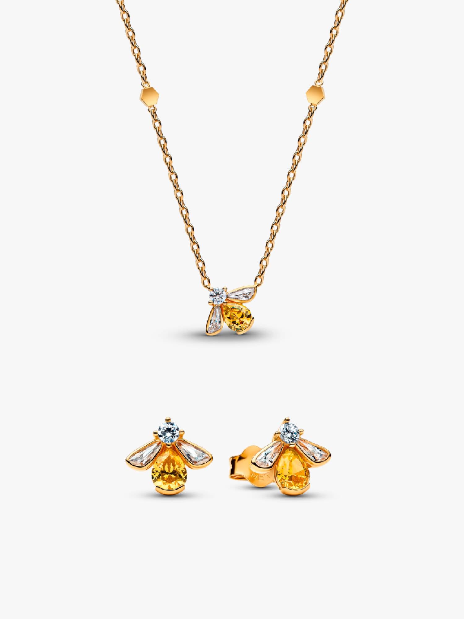 Honey Bee Necklace and Earrings Gift Set