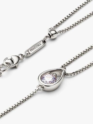 Pandora Infinite 14k White Gold Lab-grown Diamond Double Chain Bracelet