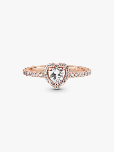 Sparkling Elevated Heart Ring