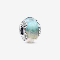 Multicolour Murano Glass & Curved Feather Charm | Pandora UK