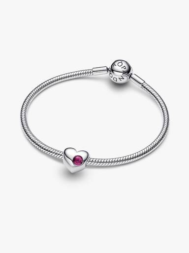 Engravable July Birthstone Heart Charm