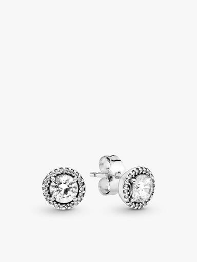 Round Sparkle Halo Necklace and Earrings Gift Set