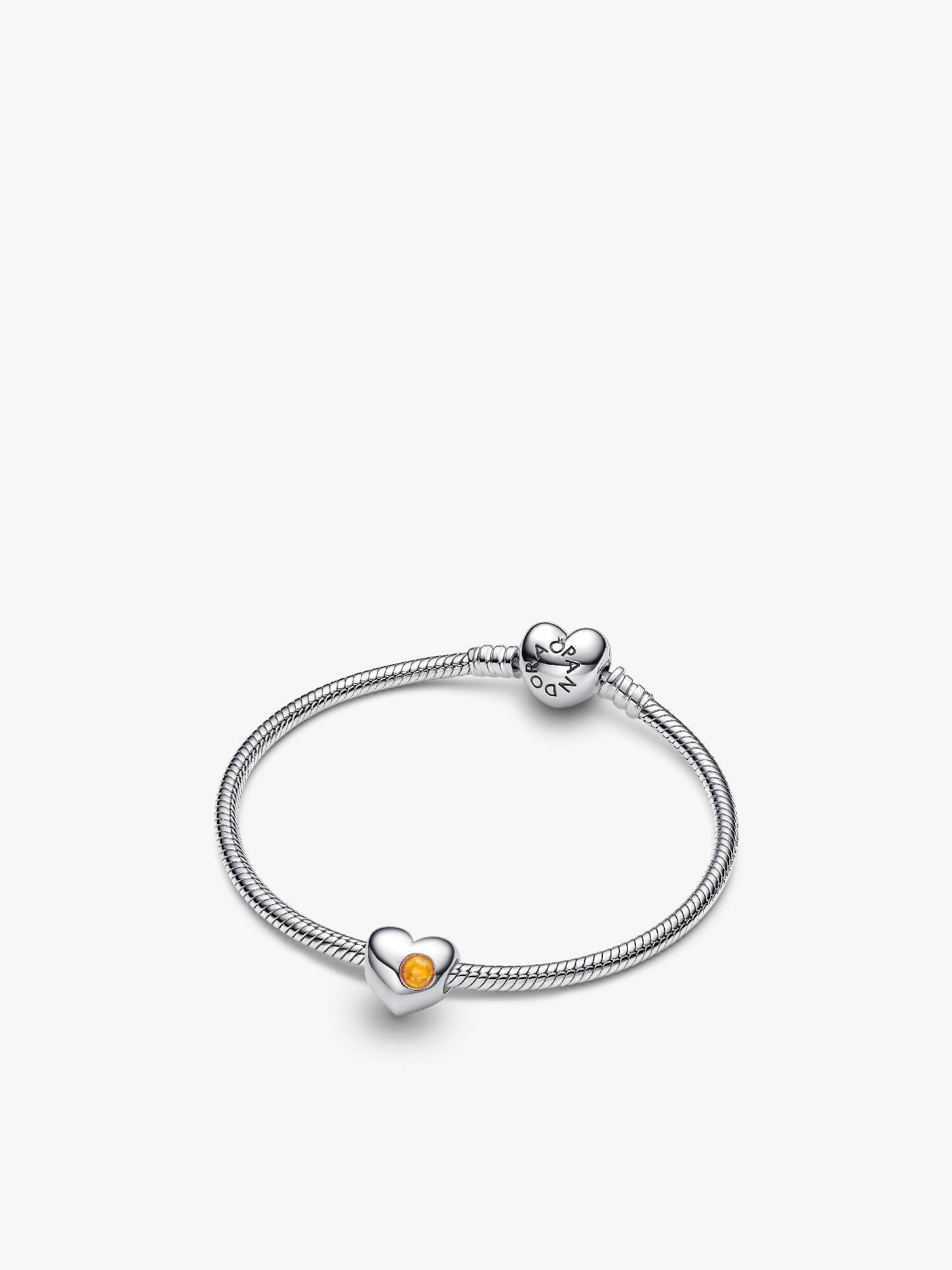 Engravable November Heart Bracelet and Charm Gift Set