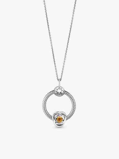 November Birthstone Eternity Circle O Pendant Set