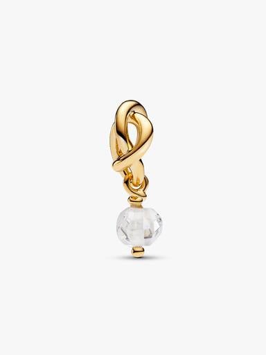 April Birthstone Eternity Circle Dangle Charm