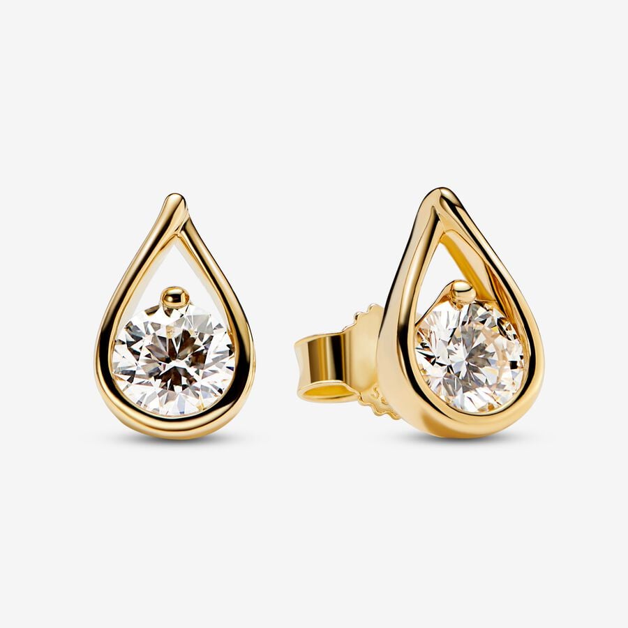 Pandora Infinite 14k Gold Lab-grown Diamond Earrings image number 0