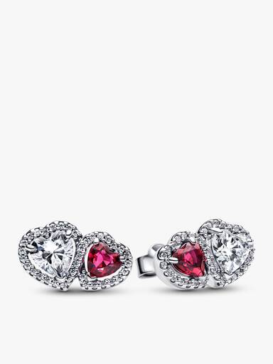 Sparkling & Red Halo Hearts Jewellery Gift Set