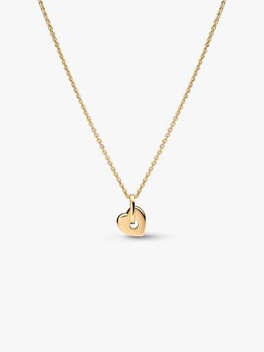 Pandora Talisman 14k Gold Lab-grown Diamond Pavé Heart Pendant Necklace